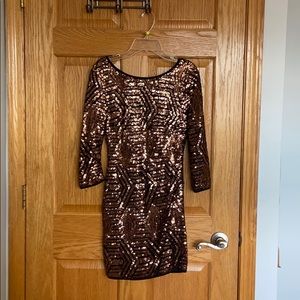 Sequins dress gold and black